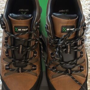 SR Max Men's Black and Brown steel toe work shoes